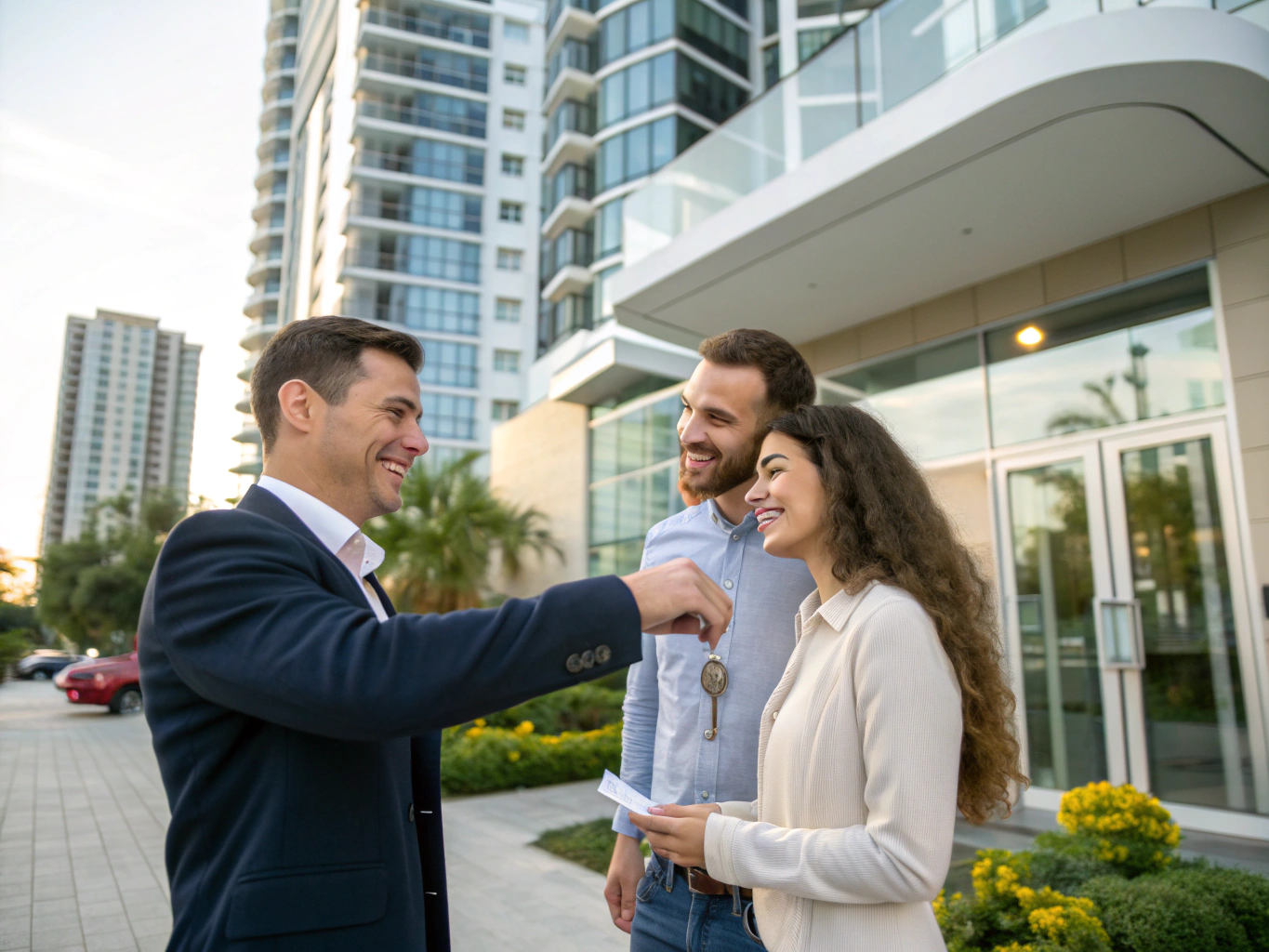 Handing over keys to a new homeowner in Mississauga