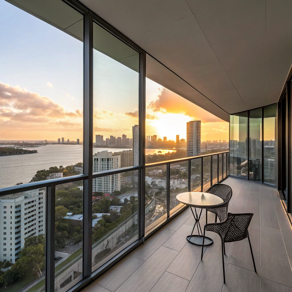 Private balcony overlooking the Toronto skyline